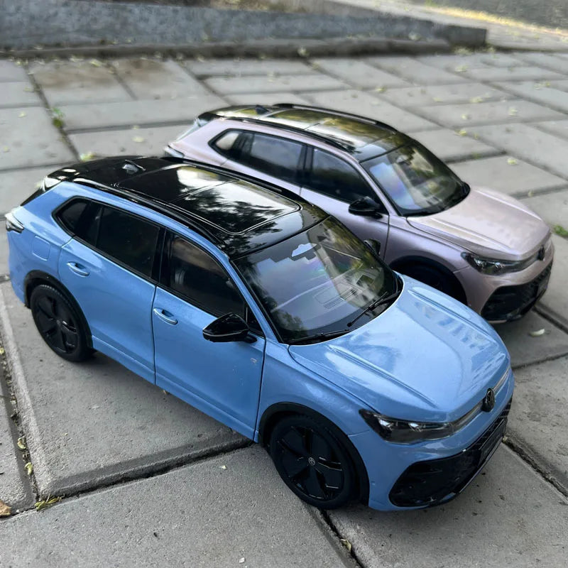 Original Factory 1:18 Volkswagen Tiguan L Pro R-Line 2024 Diecast SUV Model with Opening Parts & Detailed Interior