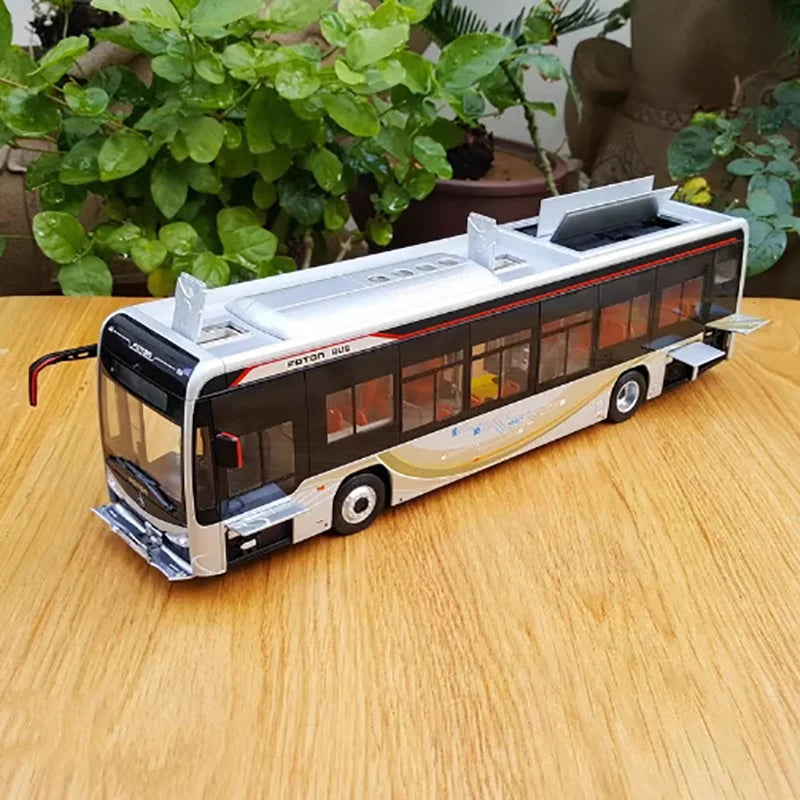 1:36 Foton AUV BJ6129EVCA Diecast Electric City Bus Model, Alloy Electric Transit Bus Model for Gift, Collectibles, Ornaments