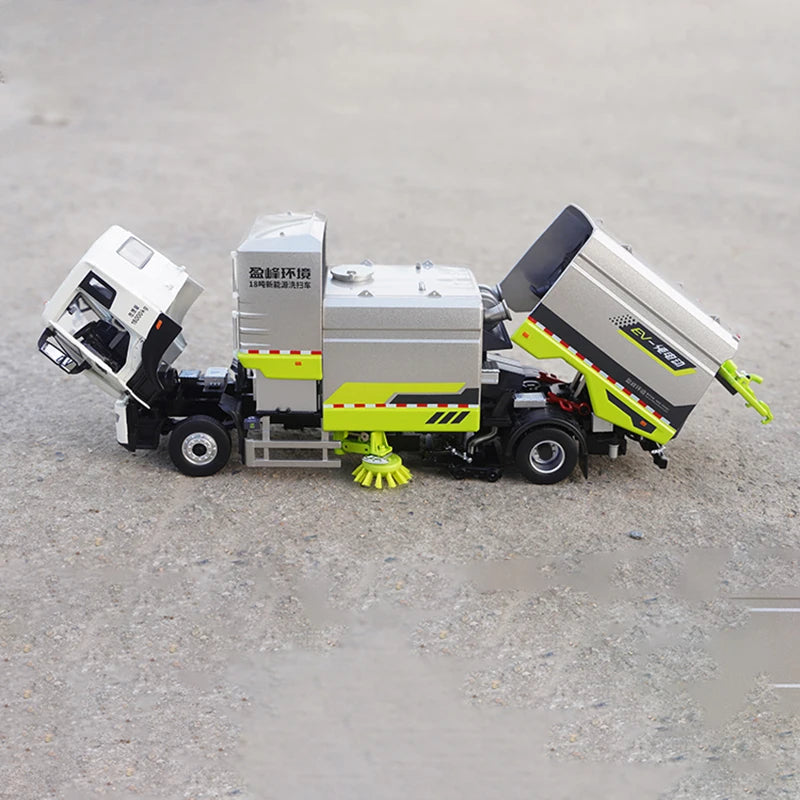 Zoomlion Yingfeng Environment 18-ton New Energy1:38 Alloy Street Sweeper Truck Model, New Energy Sanitation Vehicle Replica