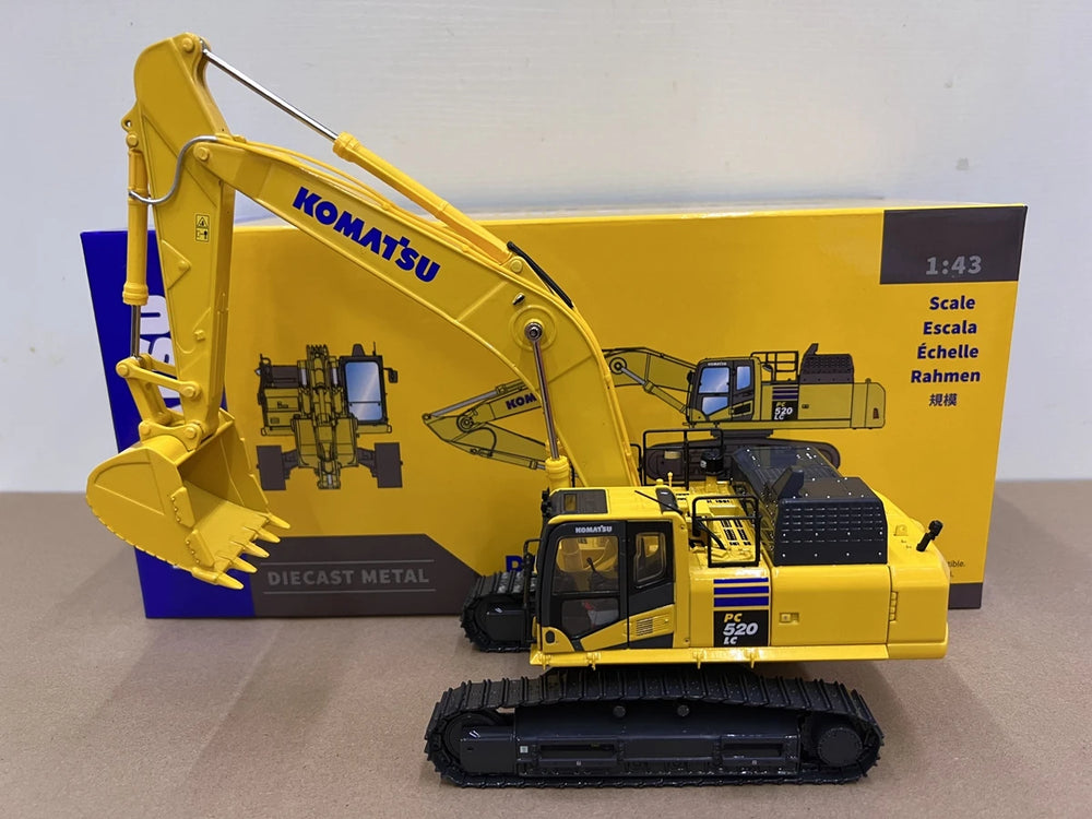 Original Authentic 1:43 Komatsu PC520LC-11M0 Excavator Model | Rotating Construction Machine Replica for Display, Gift