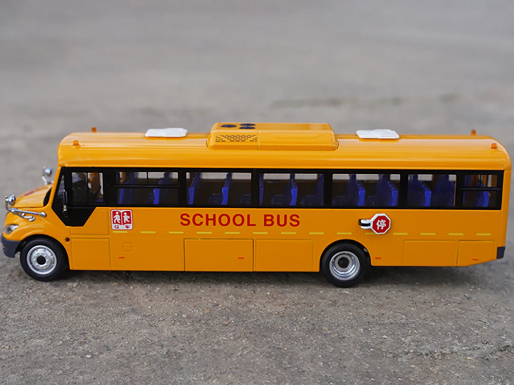 High Simulation 1:42 Yutong S11 American School Bus Scale Model, Collectiable School Bus Replica for Holiday Gift