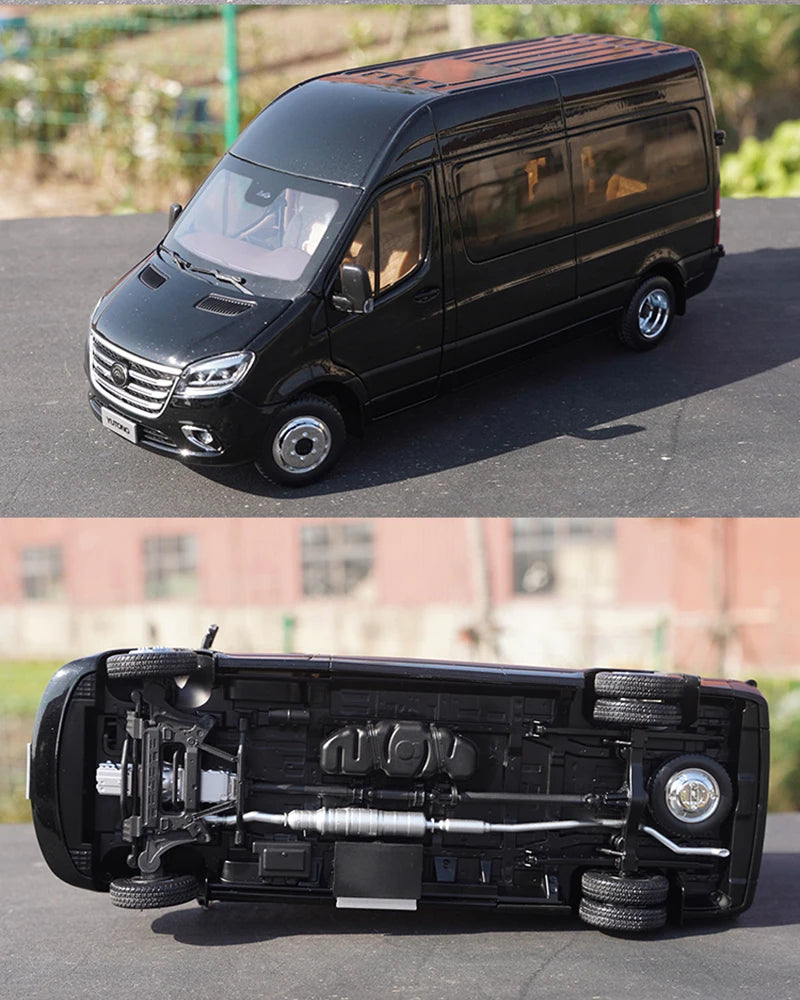 Authentic 1:24 Yutong Tianjun V6 Business Van Miniature–collectible Alloy Commercial Car Model for Gift, Display