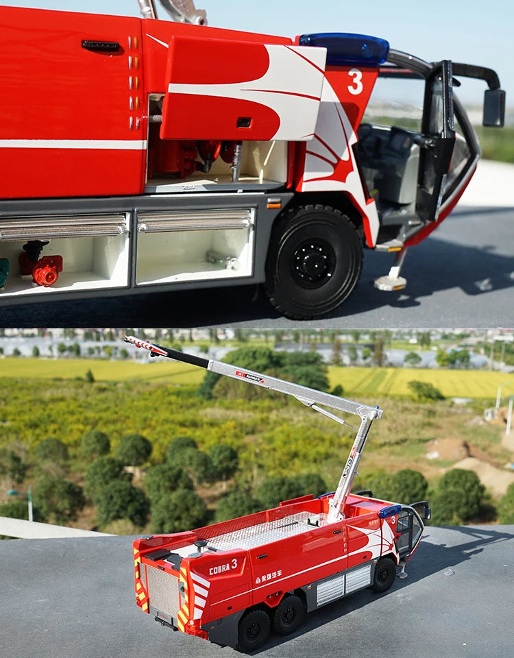 High Quality 1:43 Yongqiang CARMICHAEL COBRA3 Cobra, Alloy Main Foam Fire Truck Model Miniature for Gift