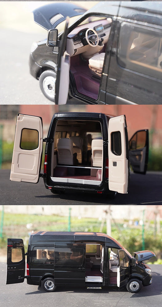 Authentic 1:24 Yutong Tianjun V6 Business Van Miniature–collectible Alloy Commercial Car Model for Gift, Display