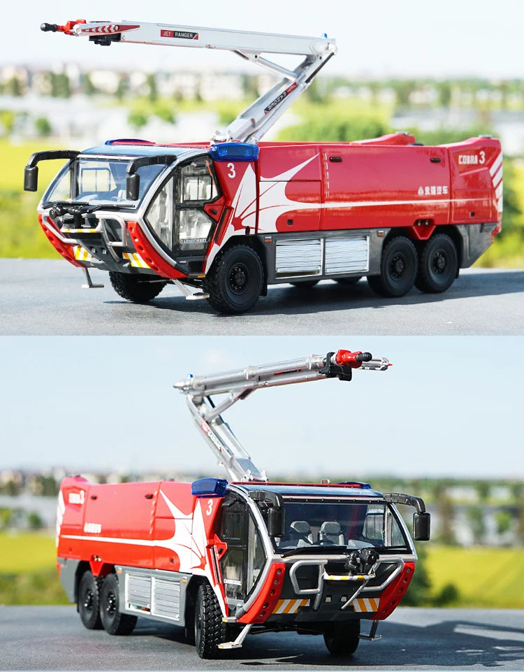 High Quality 1:43 Yongqiang CARMICHAEL COBRA3 Cobra, Alloy Main Foam Fire Truck Model Miniature for Gift