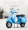 Original 1:10 Vespa 125 Classics Motorcycle Model Alloy Scooter Off Road Autocycle Simulation Collectibles for Gift, Toys