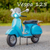 Original 1:10 Vespa 125 Classics Motorcycle Model Alloy Scooter Off Road Autocycle Simulation Collectibles for Gift, Toys