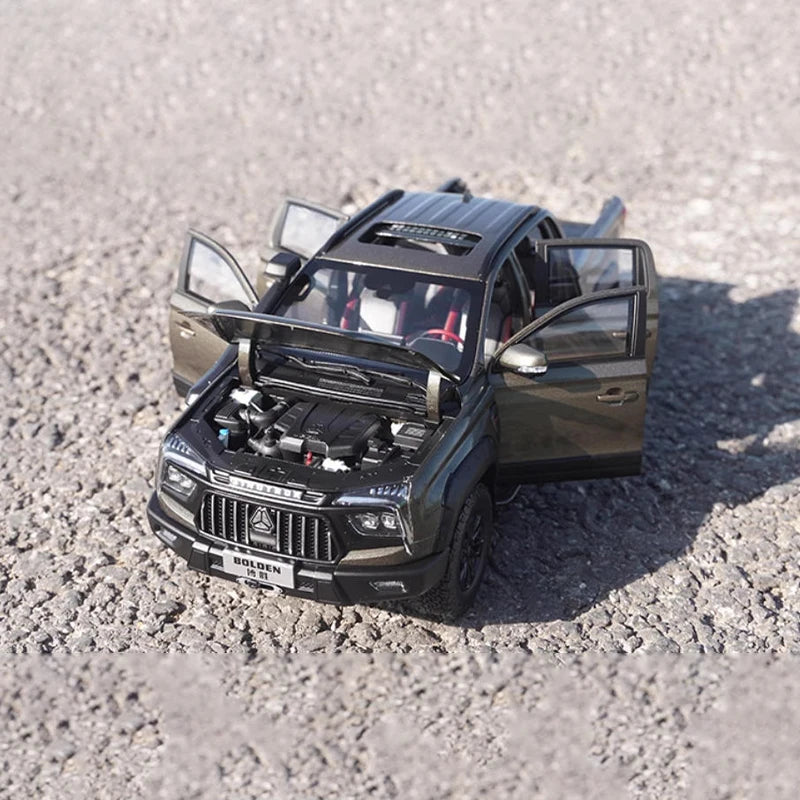 High simulation 1:18 Scale Original CNHTC Boloen S9 4X4 SUV off road Pickup Truck Model for Collectors Gifts Souvenir Decoration
