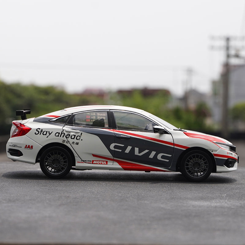 Original factory 1:18 HONDA Civic 10th Generation HONDA Civic CTCC Diecast Rally car model for birhtday gift, Christmas gift