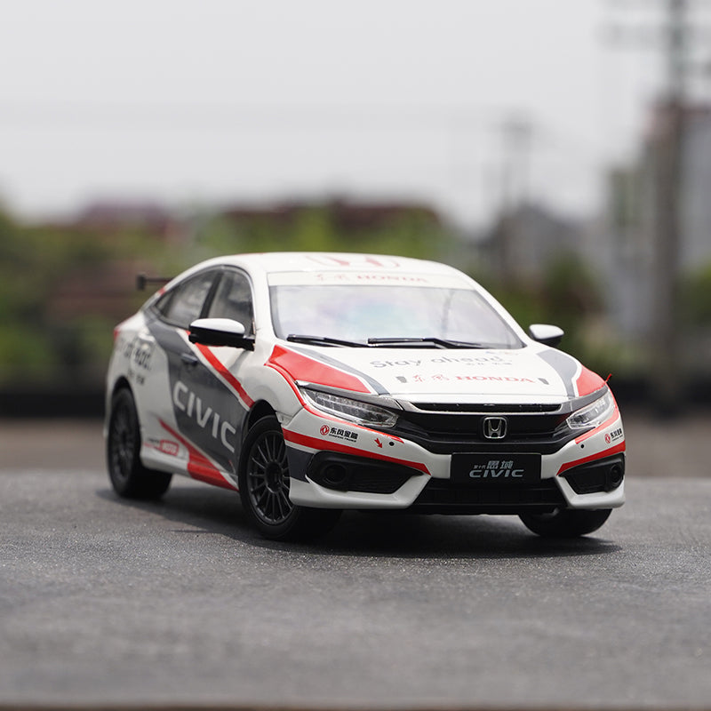 Original factory 1:18 HONDA Civic 10th Generation HONDA Civic CTCC Diecast Rally car model for birhtday gift, Christmas gift