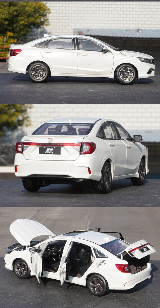 Original White brand new 1:18 HONDA ENVIX alloy car model miniature for gift, collection, toys