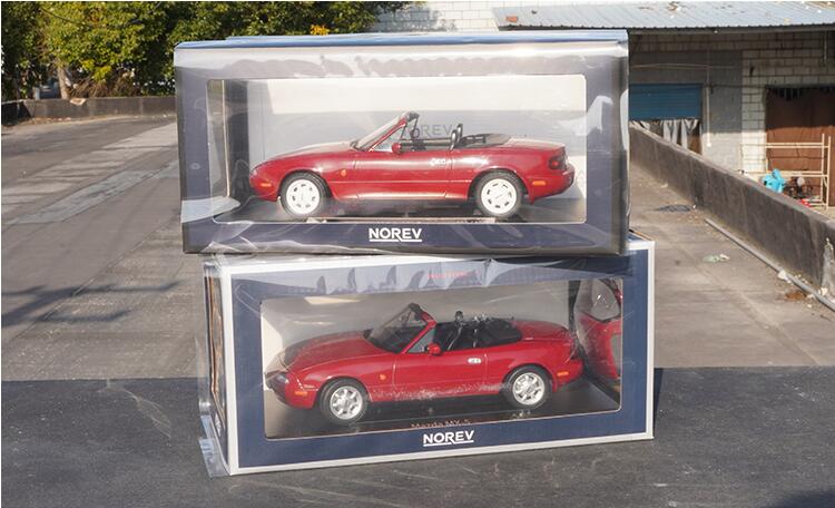 Original 1:18 NOREV Mazda MX5 1990 diecst Convertible Roadster Alloy car model for birthday gift, toys