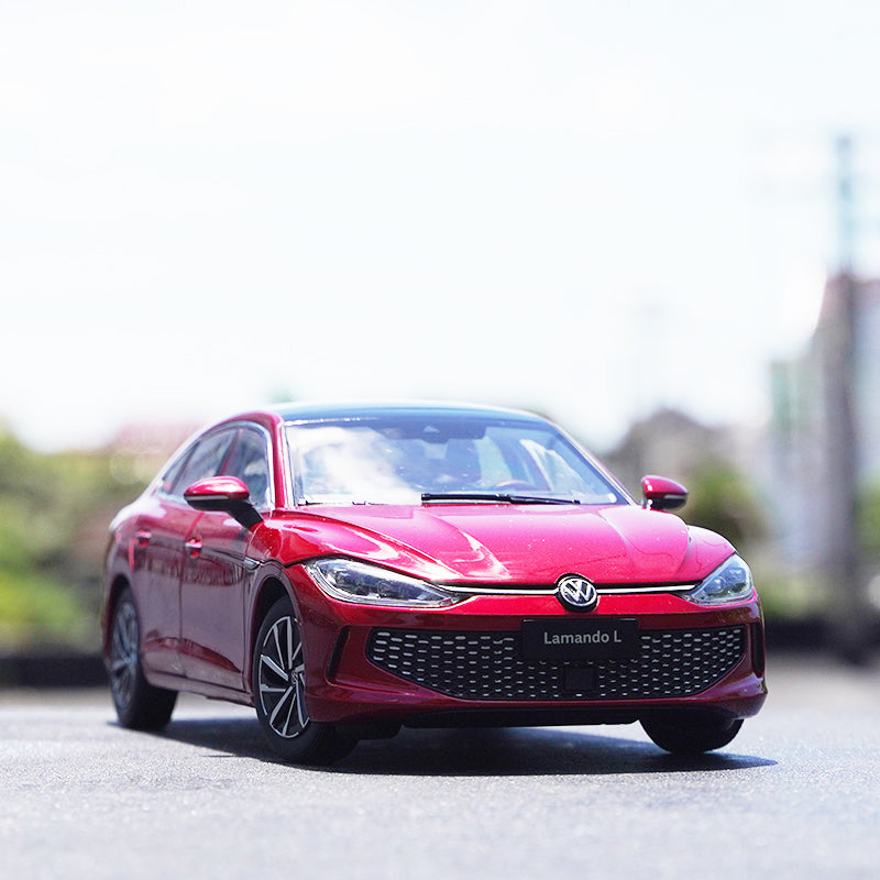 Original factory 1:18 SAIC Volkswagen VW Lamando L model car alloy Lamando 2022 red diecast car model for gift