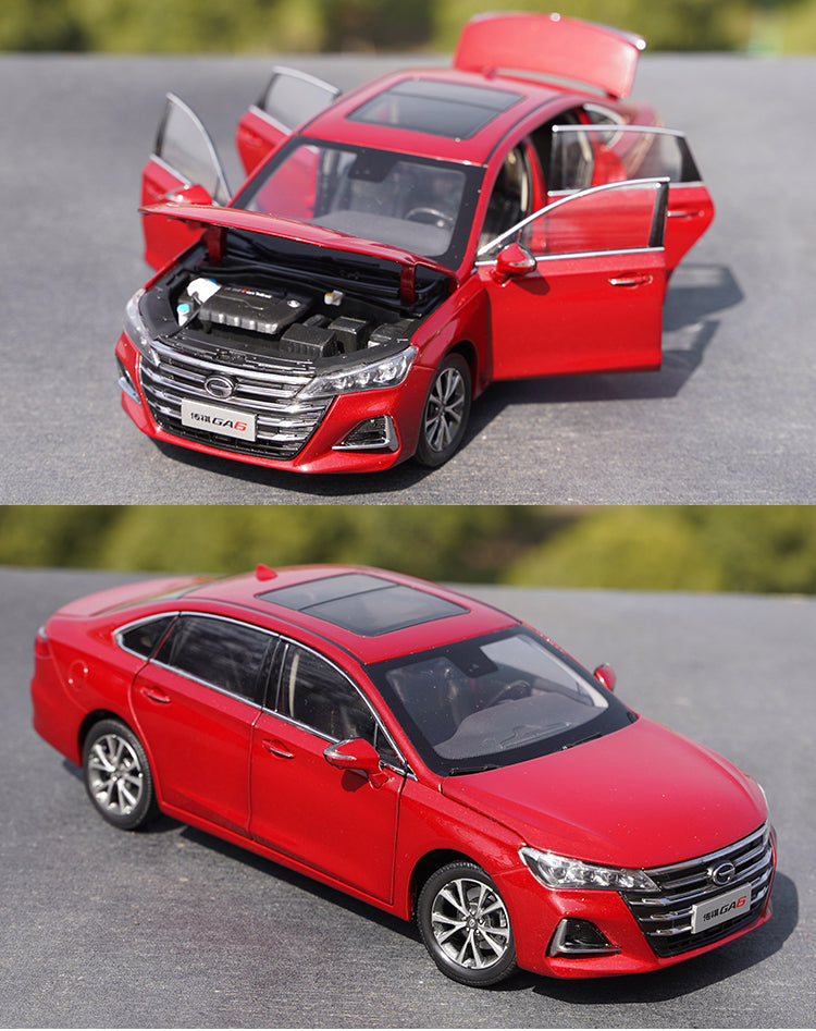 Original authentic GAC Trumpchi 1:24 GA6 2019 red diecast alloy scale car model for toy gift, promotional gift