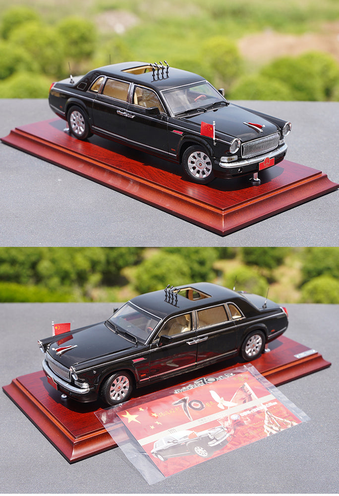 Original factory 1:24 Century Dragon Hongqi CA7600J 70th Aniversary diecast Parade alloy car model for gift,collection