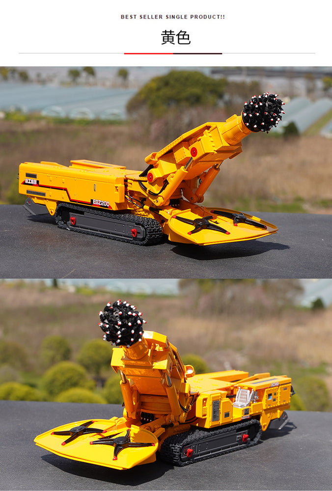 Original facotry 1:35 XCMG EBZ200 Diecast roadheader rotary drilling rig model alloy construction machinery scale miniature for promotion gift
