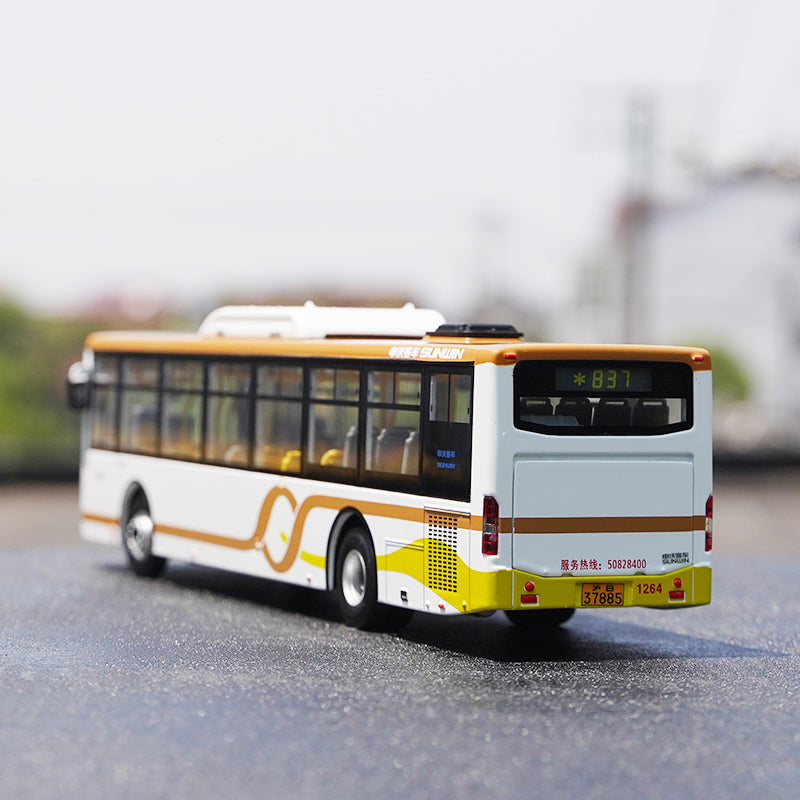 Original factory 1:42 Shanghai Shenwo diecast city bus model Shenwo Square model 6116HG alloy bus model for gift