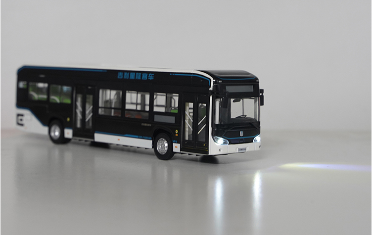 Original factory 1:43 Geely C12E pure electric 12-meter diecast city bus model alloy passenger bus model