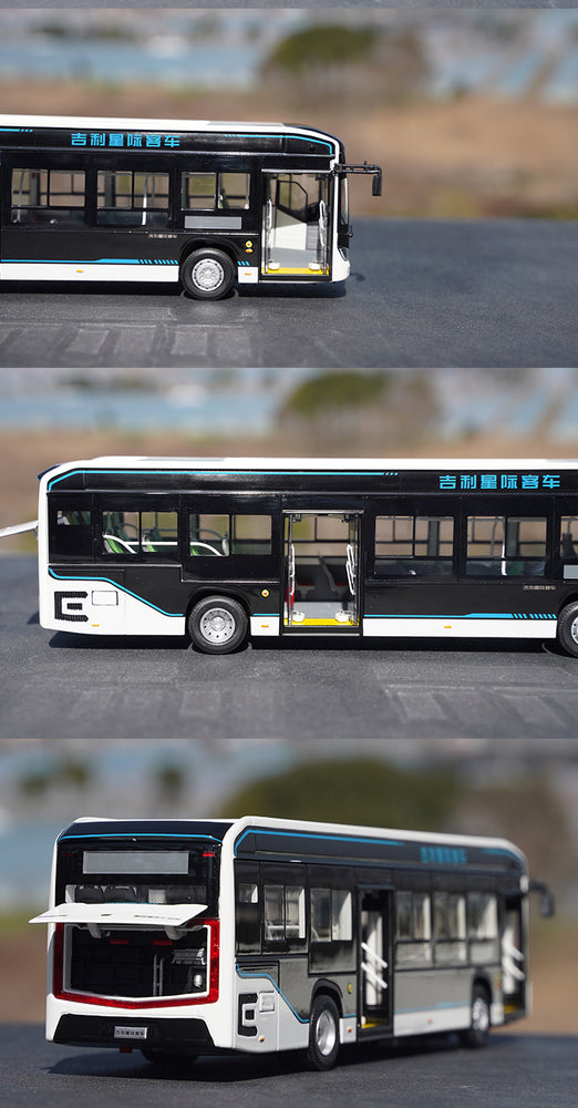 Original factory 1:43 Geely C12E pure electric 12-meter diecast city bus model alloy passenger bus model