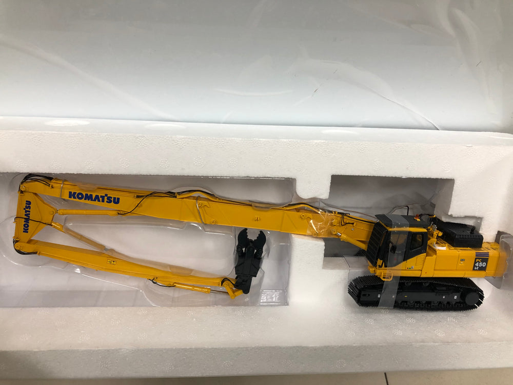 1:50 UH8011 KOMATSU PC450LC Building Dismantling pliers dismantling machine scale excavator model with extended arm