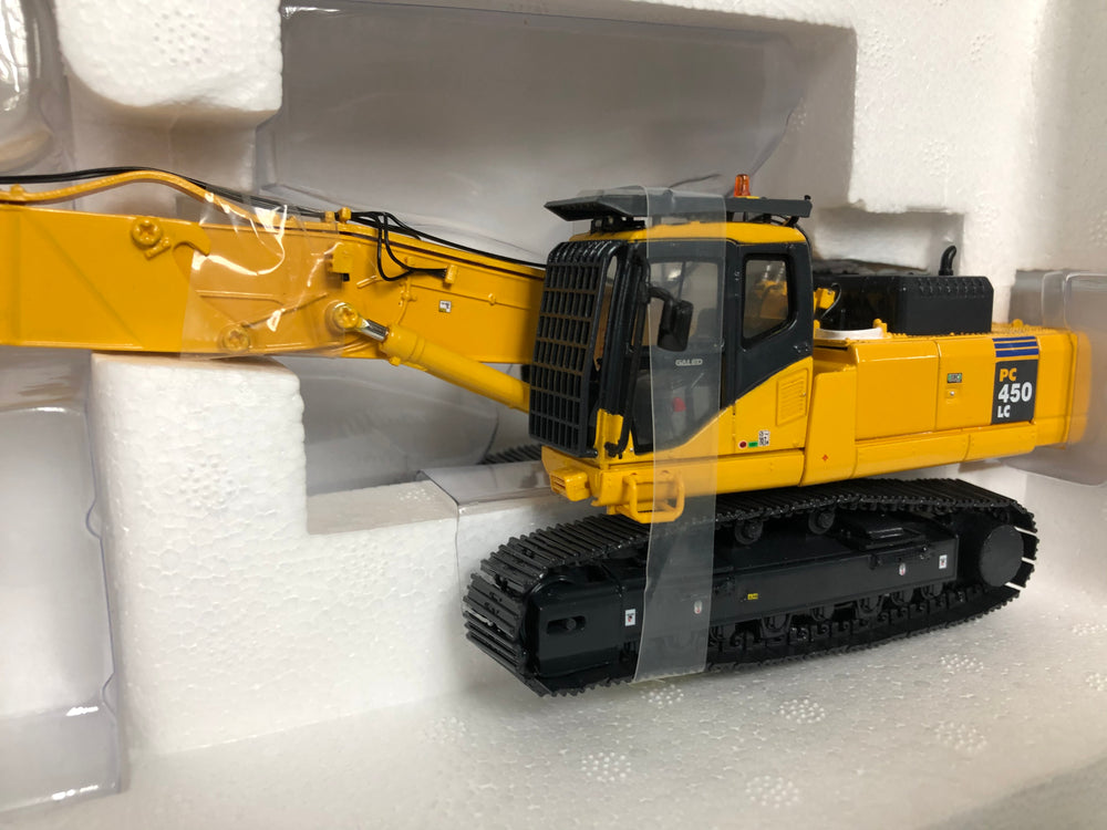 1:50 UH8011 KOMATSU PC450LC Building Dismantling pliers dismantling machine scale excavator model with extended arm