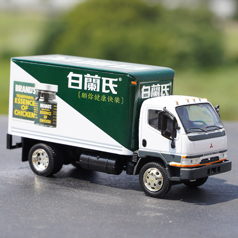 Original factory 1:53 General Model Mitsu bishi FUSO Diecast HK light truck advertising alloy van truck model for gift