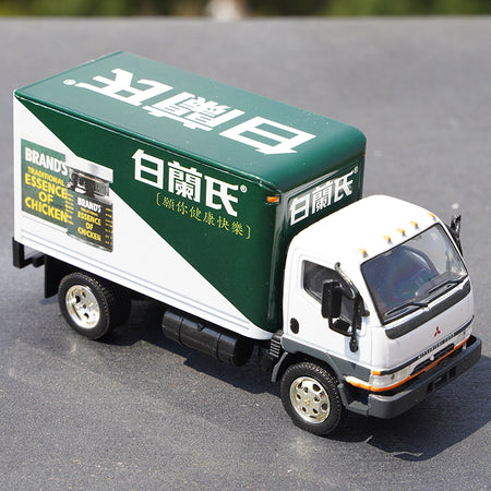 Original factory 1:53 General Model Mitsu bishi FUSO Diecast HK light truck advertising alloy van truck model for gift