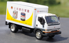 Original factory 1:53 General Model Mitsu bishi FUSO Diecast HK light truck advertising alloy van truck model for gift