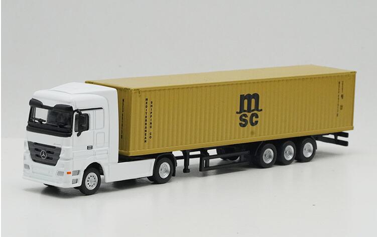 1:87 Benz truck model alloy transport logistics container small truck models metal shipping container for gift, toys