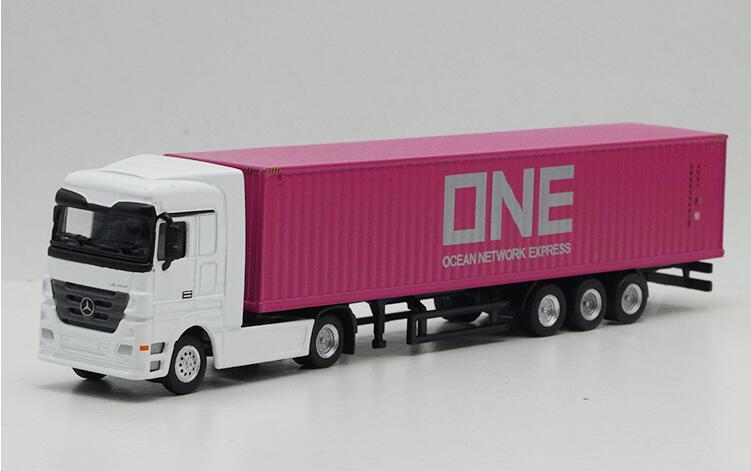 1:87 Benz truck model alloy transport logistics container small truck models metal shipping container for gift, toys