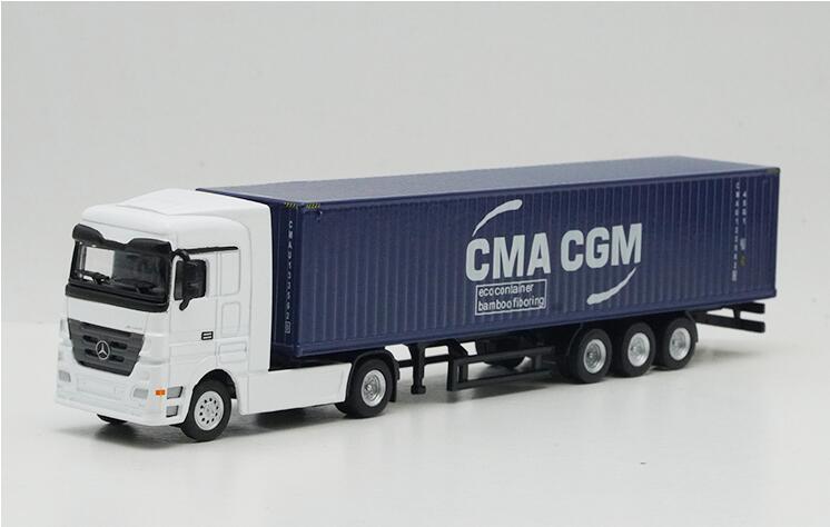 1:87 Benz truck model alloy transport logistics container small truck models metal shipping container for gift, toys