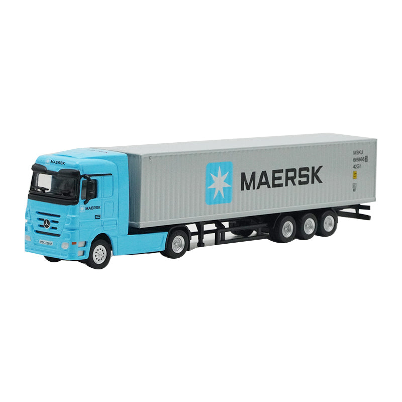 1:87 Benz truck model alloy transport logistics container small truck models metal shipping container for gift, toys