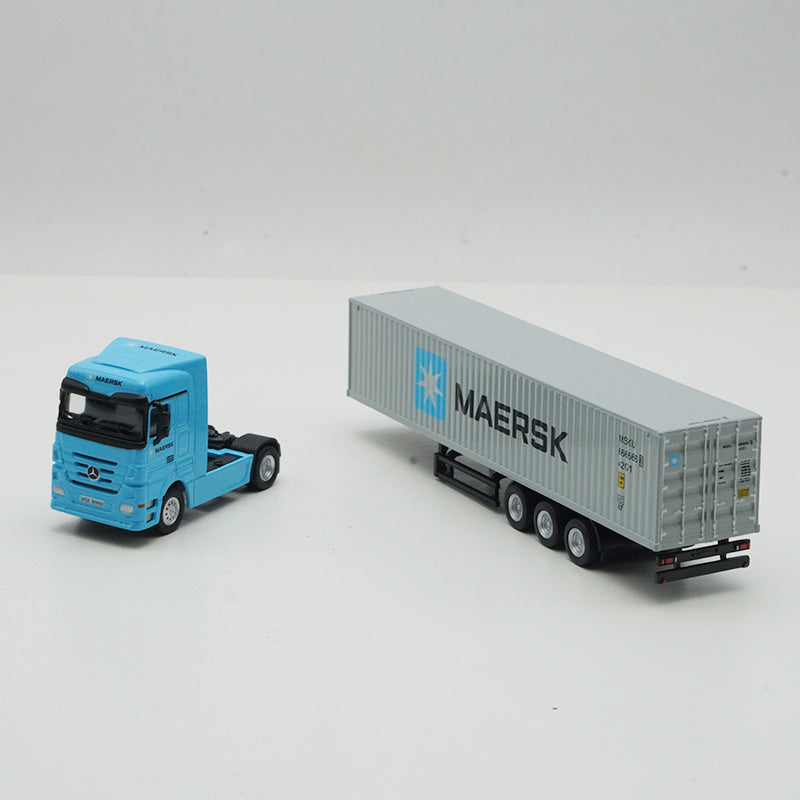 1:87 Benz truck model alloy transport logistics container small truck models metal shipping container for gift, toys