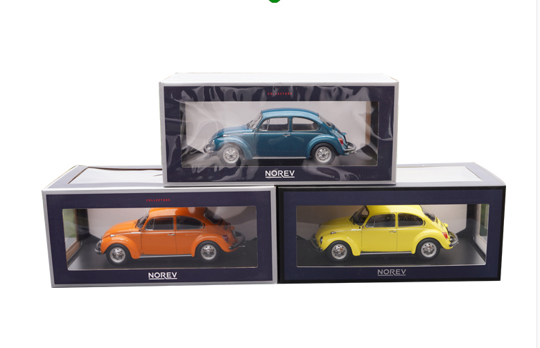 Original factory 1:18 NOREV VW 1973 1303  Beetle yellow diecast vintage car model for gift, collection, promotion
