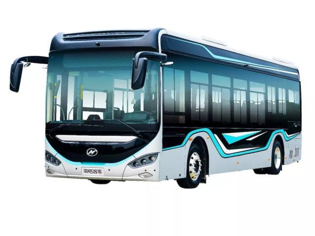 1:42 Original Suzhou Jinlong Higer Wei blue car model alloy new energy bus light version bus model
