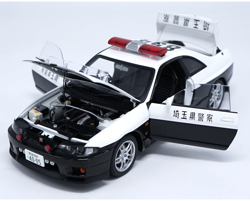 Original factory authentic 1:18 AUTOart Nissan GT-R R33 police car model with small gift