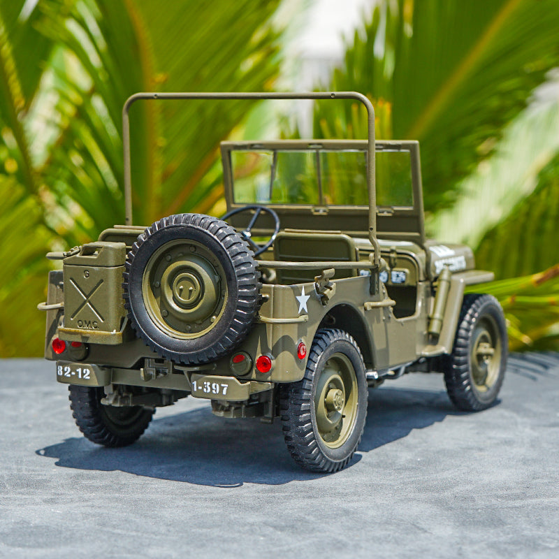 1:18 FX series Military jeep WWII Second World War Classic jeep car models for gift, collection