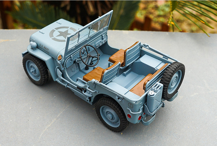 1:18 FX series Military jeep WWII Second World War Classic jeep car models for gift, collection