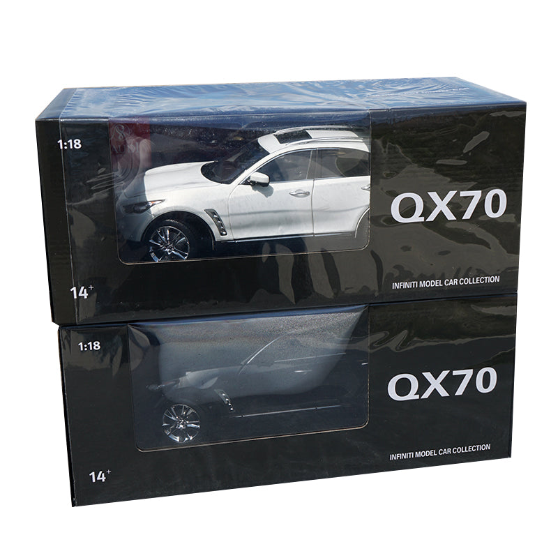 Original factory authentic collective 1:18 Infiniti QX70 Black diecast car model with small gift