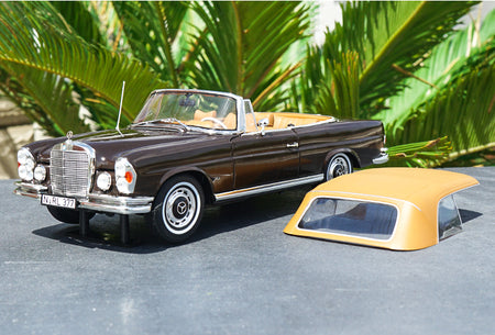 1/18 Norev Mercedes-Benz MB 280 SE 280SE  Cabriolet (1969) (Black) Diecast Car Model with small gift