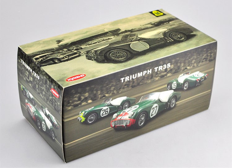 High classic collectible Kyosho 1:18 Triumph vintage car TR3S 1959 Le mans race 27# diecast vintage car model with small gift