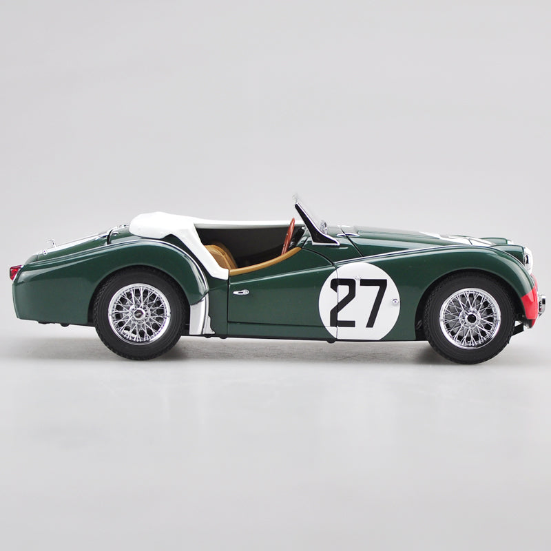 High classic collectible Kyosho 1:18 Triumph vintage car TR3S 1959 Le mans race 27# diecast vintage car model with small gift