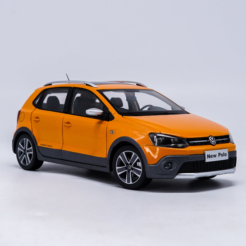 Original factory authentic 1/18 VW NEW CROSS POLO 2012 2016 version orange diecast metal car model with small gift