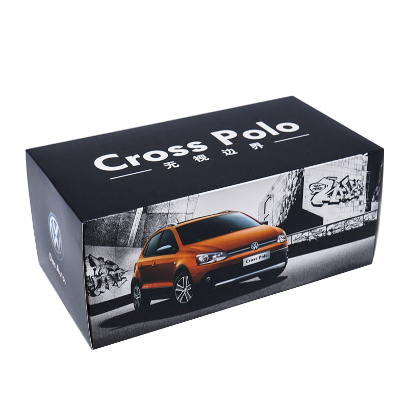 Original factory authentic 1/18 VW NEW CROSS POLO 2012 2016 version orange diecast metal car model with small gift