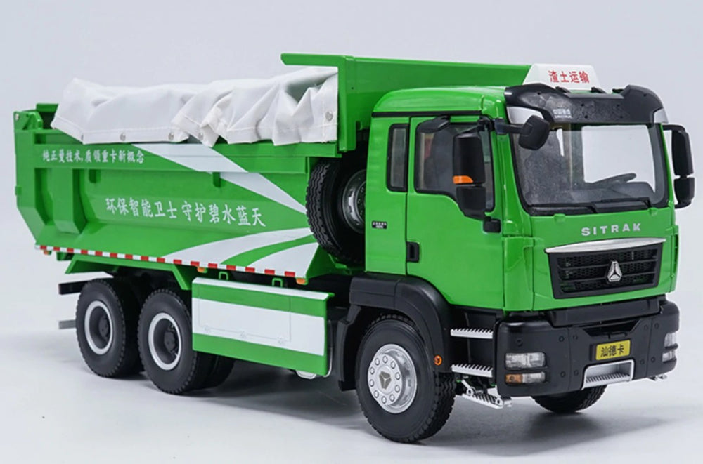 1 24 SITRAK Sinotruk SITRAK  MAN TG-A C6G Howo dump DIECAST MODEL TRUCK green version