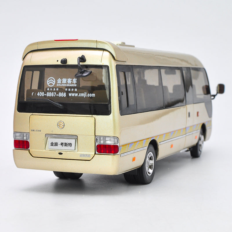 1:24 Scale Die-Cast Golden Dragon Coaster Bus Model with small gift