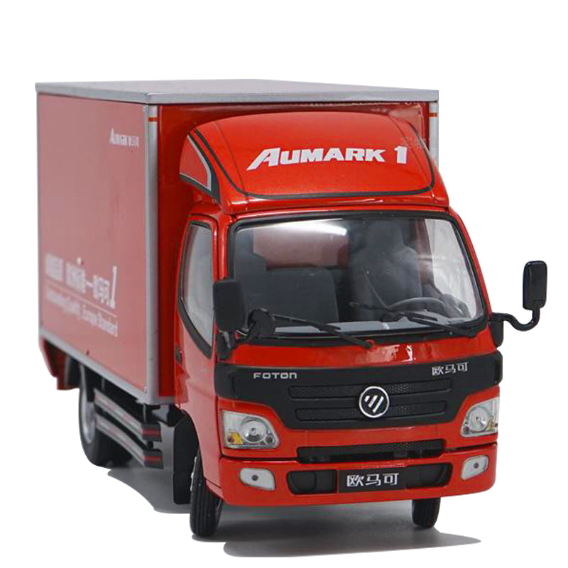 1:24 original diecast foton Aumark light truck model, scale container van alloy truck model with small gift