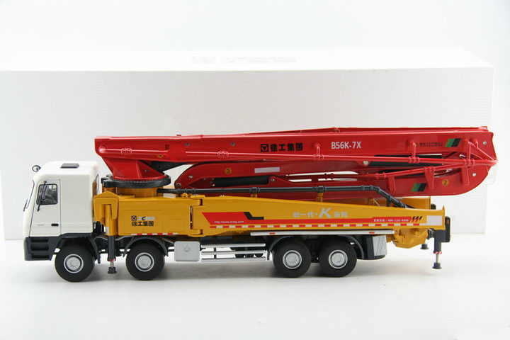 1 35 scale Model XCMG HB56K Concrete 56m Pump Truck, Mercedes-Benz Actros Die Cast Model