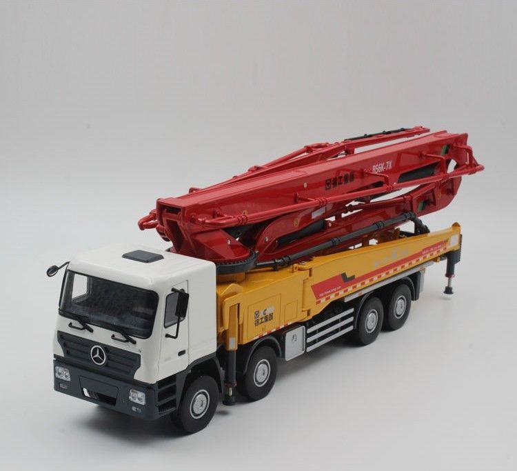 1 35 scale Model XCMG HB56K Concrete 56m Pump Truck, Mercedes-Benz Actros Die Cast Model