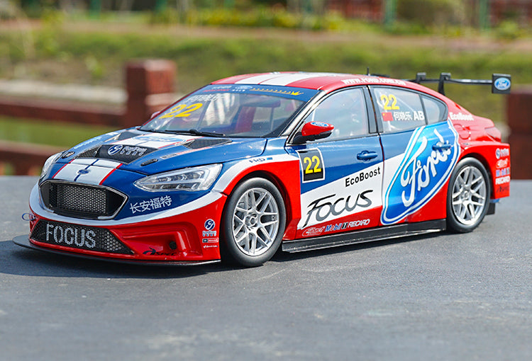 1:18 Original Ford Focus Racing car model 2019 CTCC field racing alloy ...